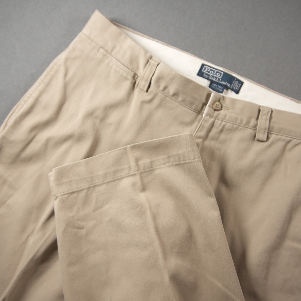 Vintage Polo Ralph Lauren Philip Pant Pleated Chino Men Trousers 36x29 Prep